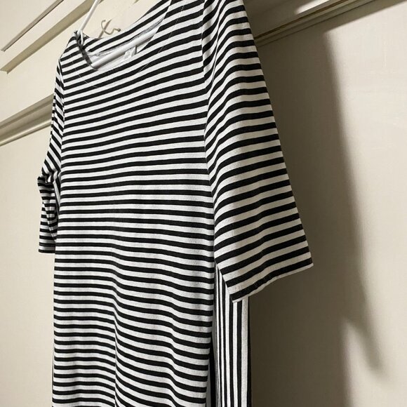 Peyton & Parker 1/2 sleeve navy & white stripe dress, size M - Picture 4 of 8